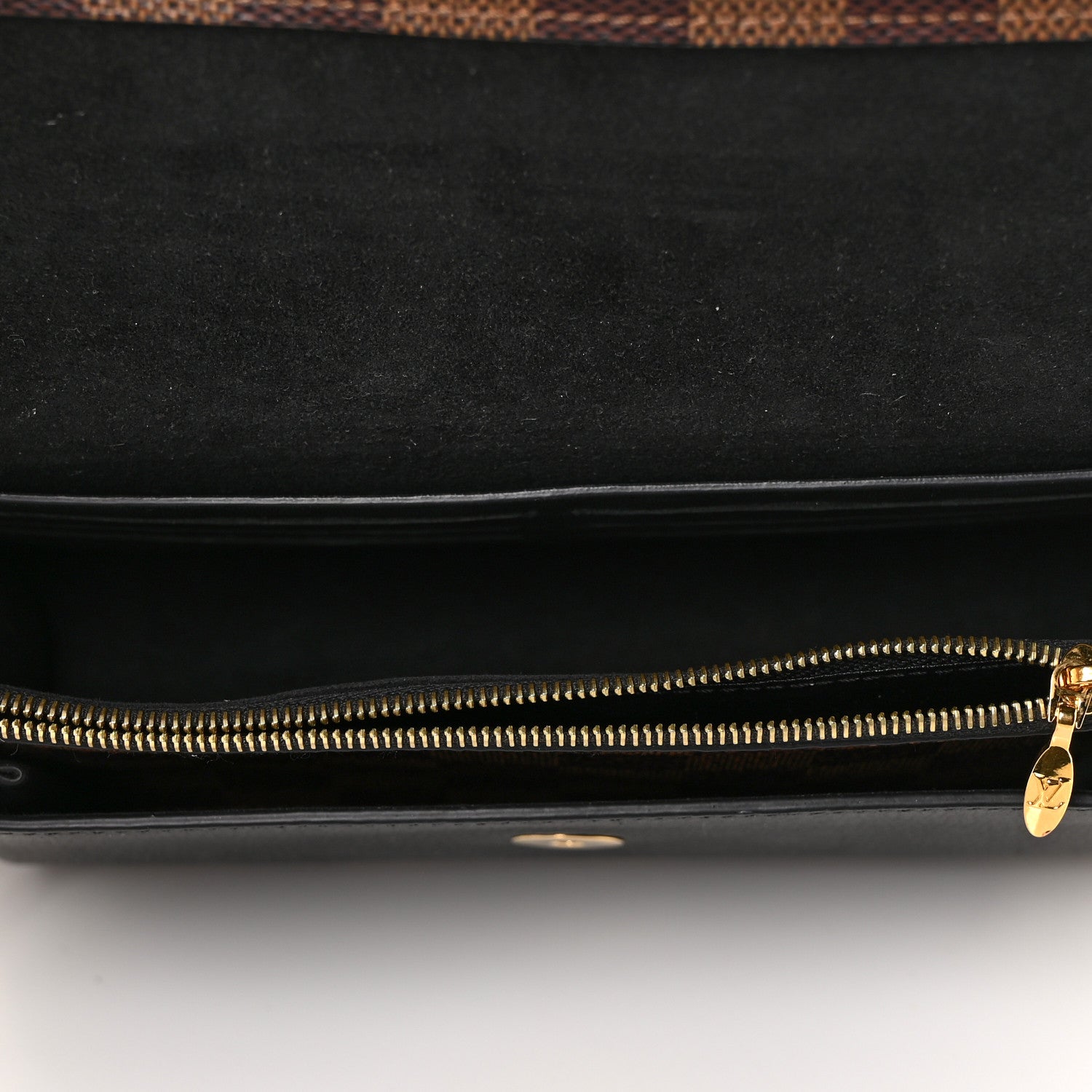 Louis Vuitton Damier Ebene Vavin Chain Wallet Black 5 of 9