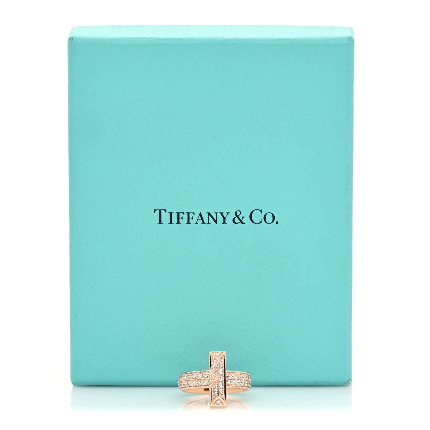 18K Rose Gold Diamond Wide T T1 Wide Ring 52 6