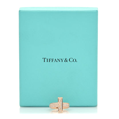 Tiffany 18K Rose Gold Diamond Wide T T1 Wide Ring 52 6 4 of 6
