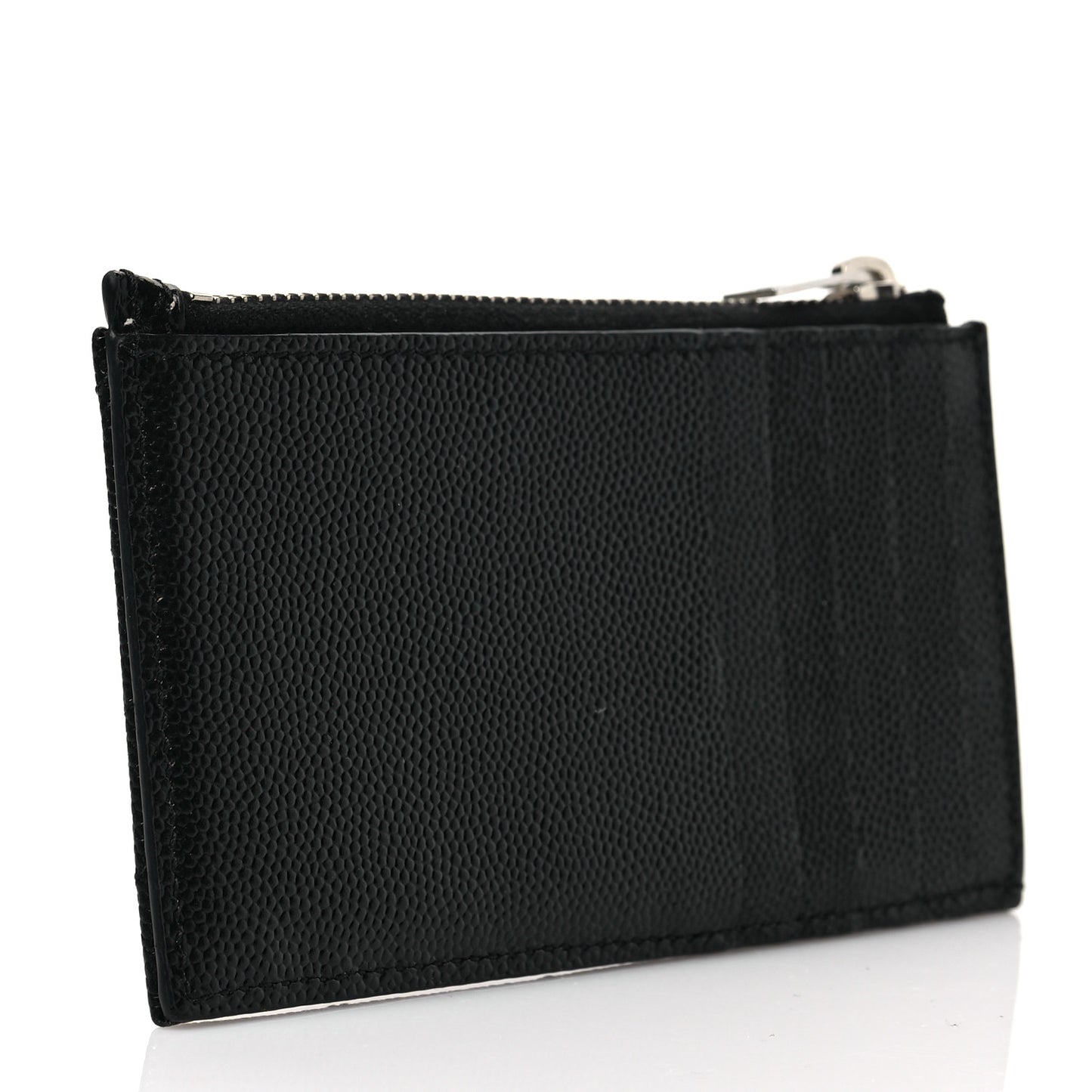 Grain De Poudre Matelasse Chevron Monogram Fragments Zippered Card Case Black