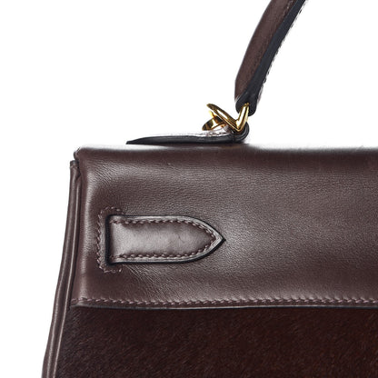 Hermes Pony Hair Swift Kelly Retourne 32 Chocolate 34 of 39