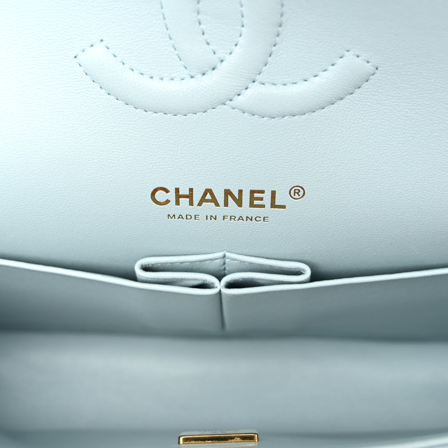 Chanel Caviar Quilted Medium Double Flap Light Blue 6 of 10