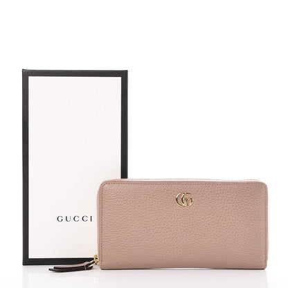 Gucci Dollar Calfskin GG Marmont Zip Around Wallet Porcelain Rose 10 of 10