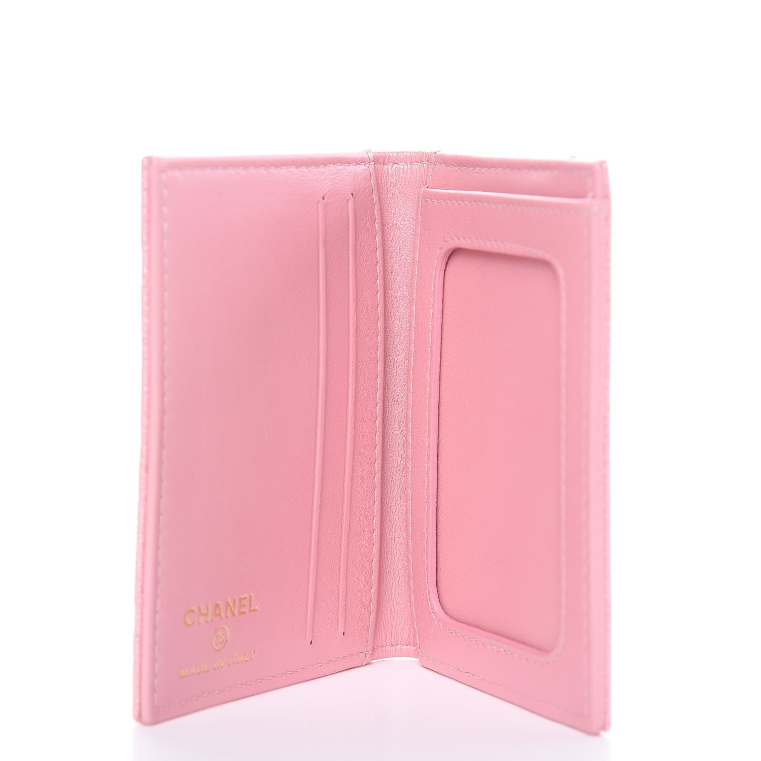 Chanel Iridescent Caviar Quilted Card Holder Wallet Rose Pink 5 of 7