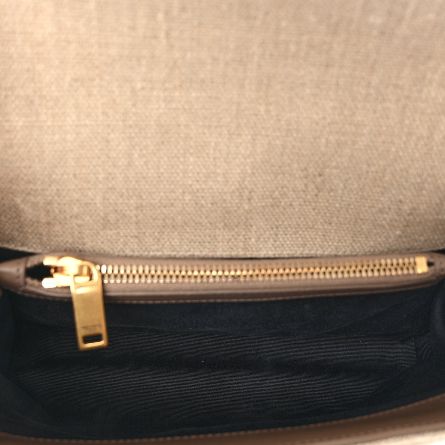 Linen Quilted College Medium Chain Bag Taupe