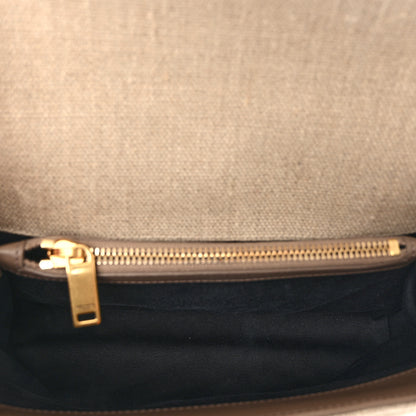 Saint Laurent Linen Quilted College Medium Chain Bag Taupe 5 of 11