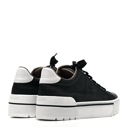 Hermes Epsom Womens Voltage Sneakers 37.5 Black White 4 of 10