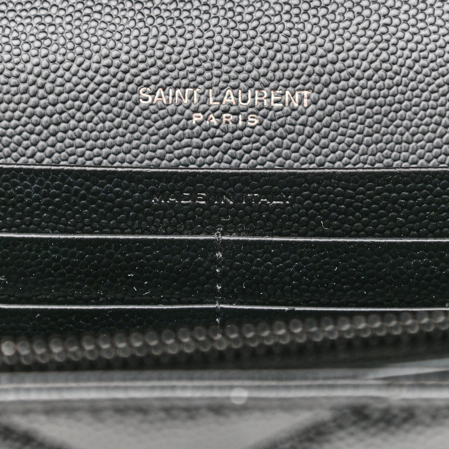 Grain De Poudre Matelasse Chevron Monogram Chain Wallet Black