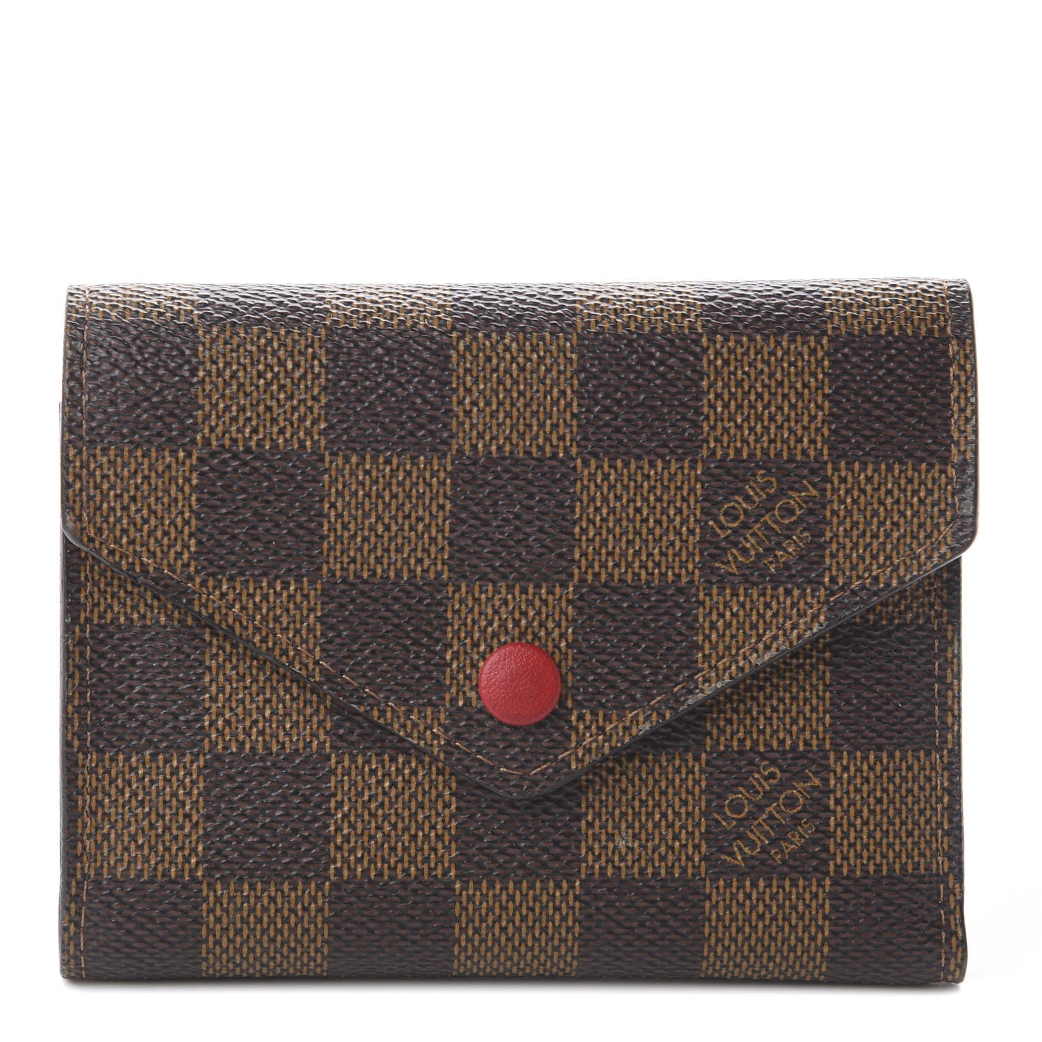 Louis Vuitton Damier Ebene Victorine Wallet Red 1 of 8