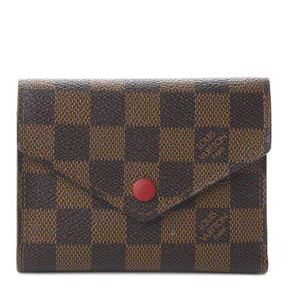 Louis Vuitton Damier Ebene Victorine Wallet Red 1 of 8