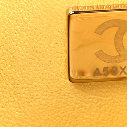 Chanel Iridescent Caviar Quilted Medium Double Flap Yellow 7 of 12