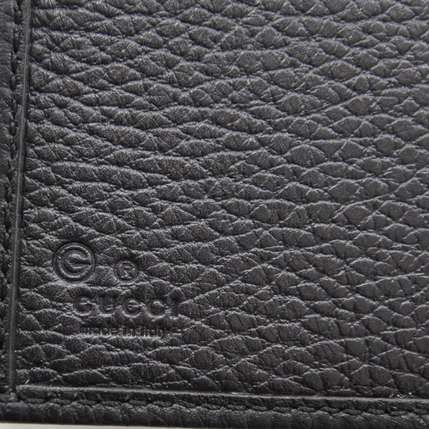 Gucci Monogram Nylon Leather Continental Wallet Black 6 of 8