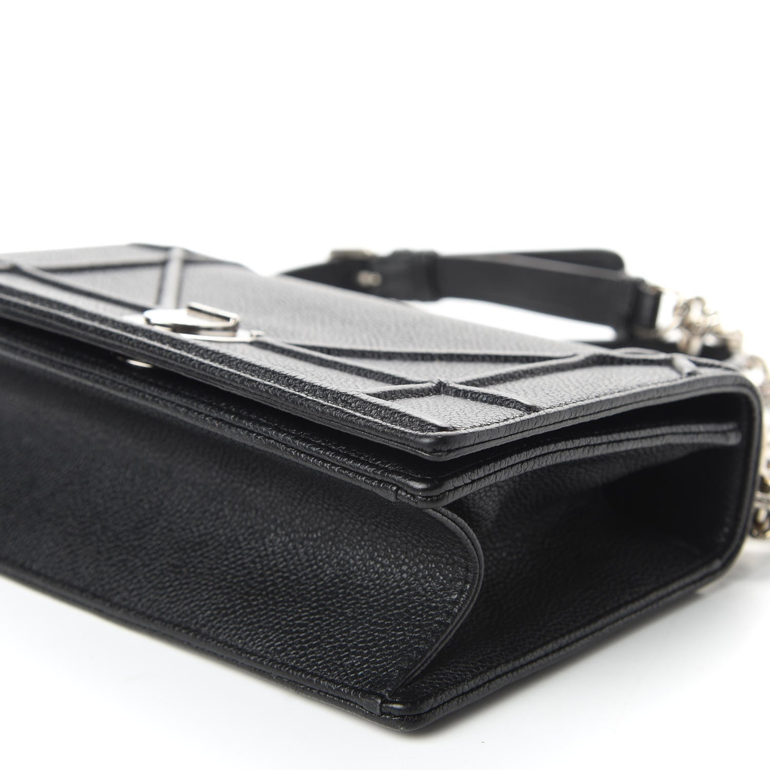 Christian Dior Grained Calfskin Small Diorama Flap Bag Black 7 of 9