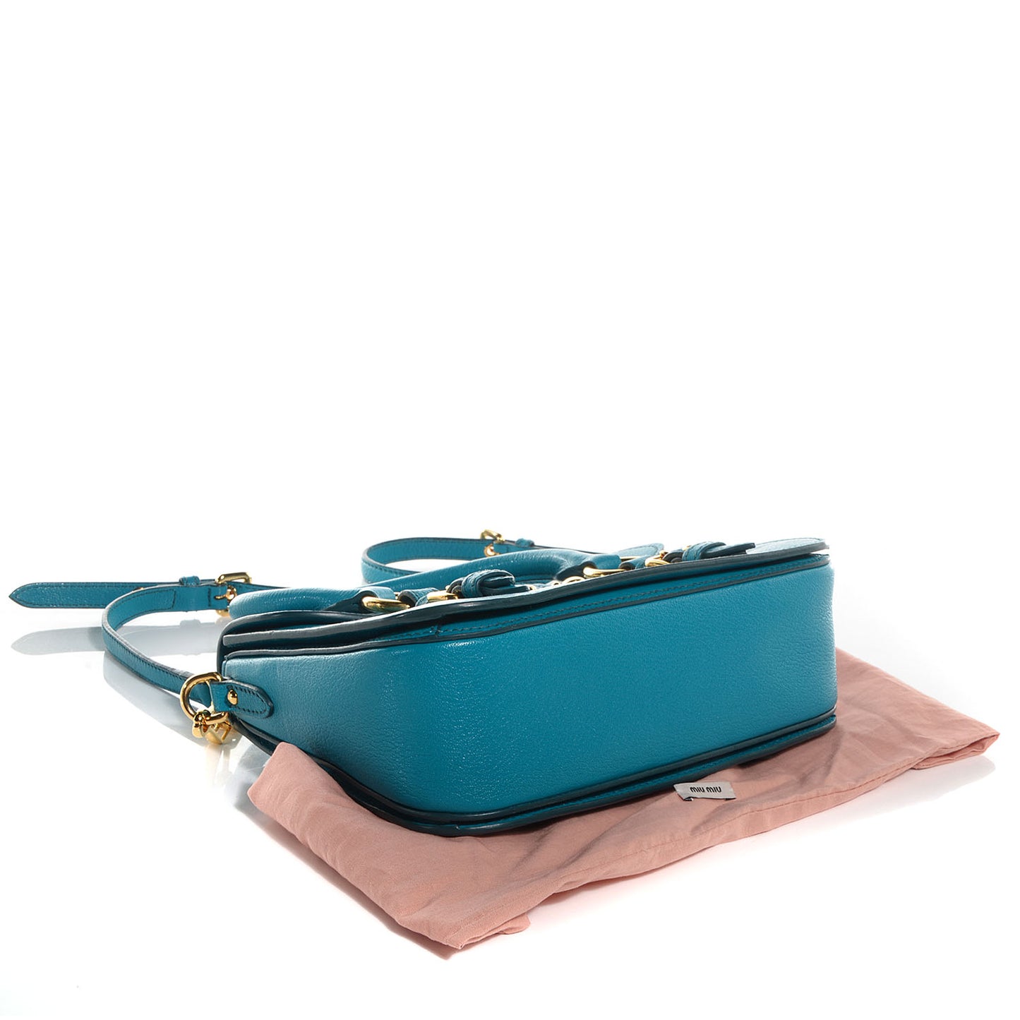 Grained Goatskin Madras Mini Crossbody Bag Turchese
