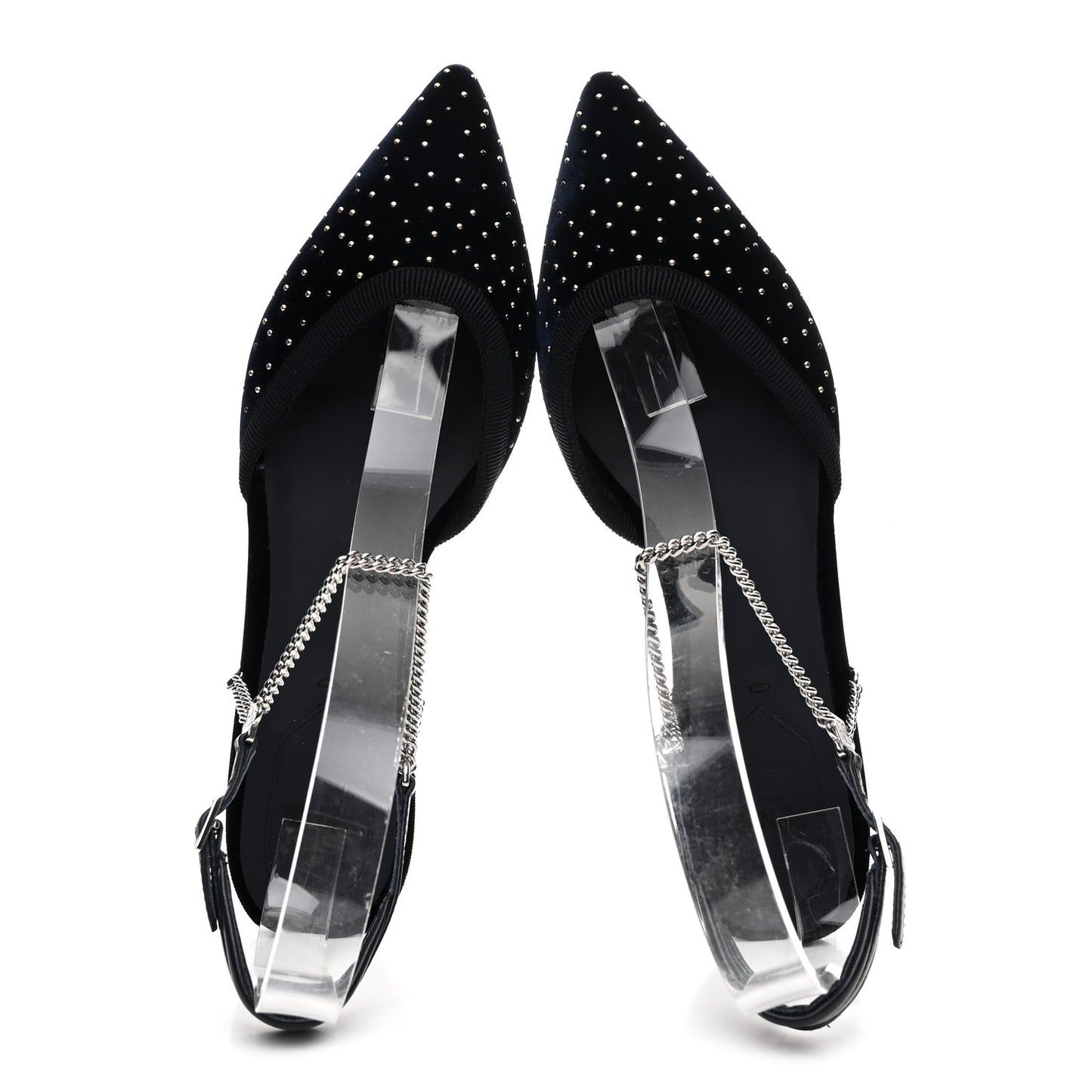 Velluto Studded Colibri Lite Slingback Ballerina Flats 38 Blue Notte