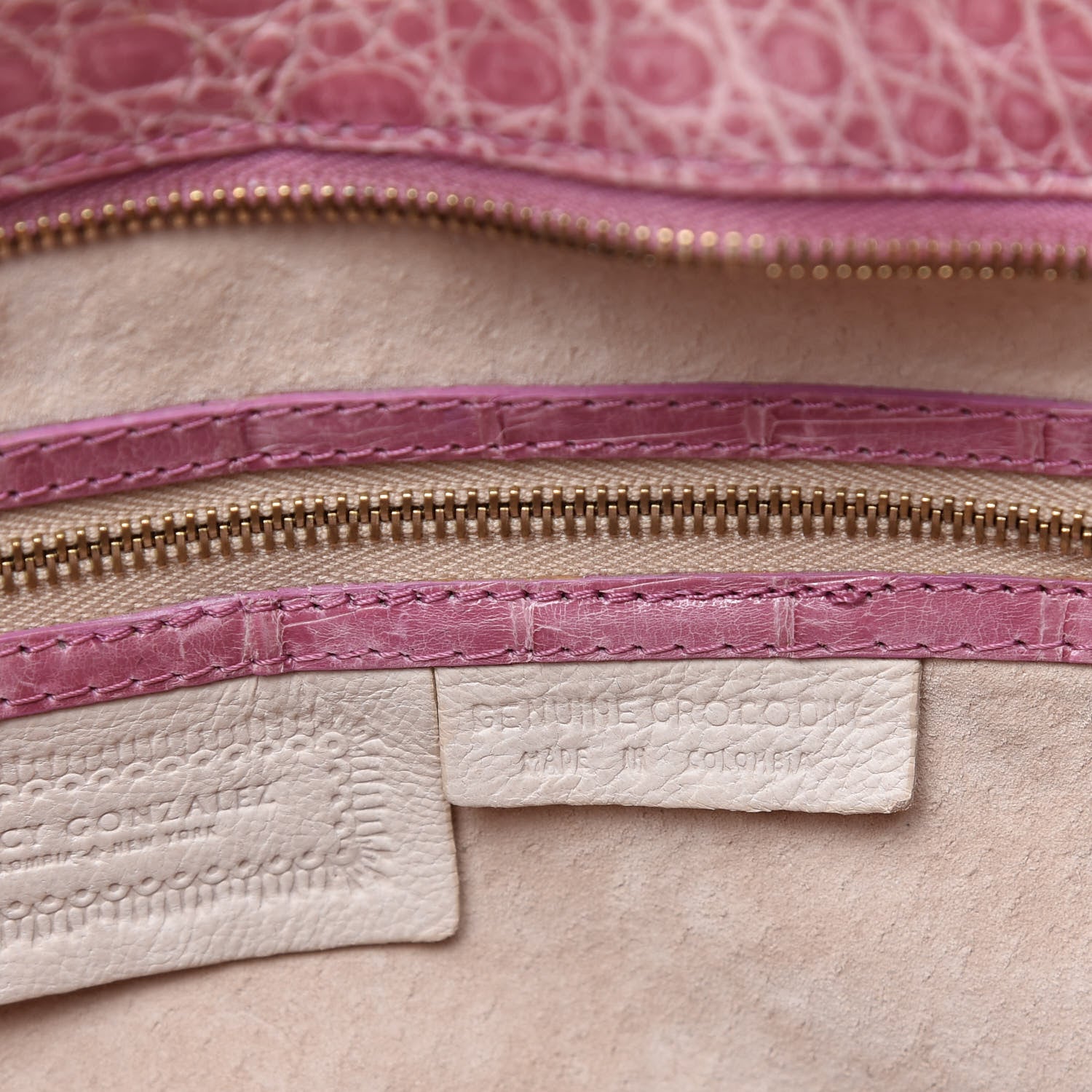 Nancy Gonzalez Crocodile Woven Shoulder Bag Pink 9 of 11