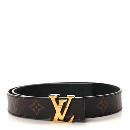 Louis Vuitton Calfskin Monogram 30mm LV Initiales Reversible Belt 75 30 Black 1 of 5