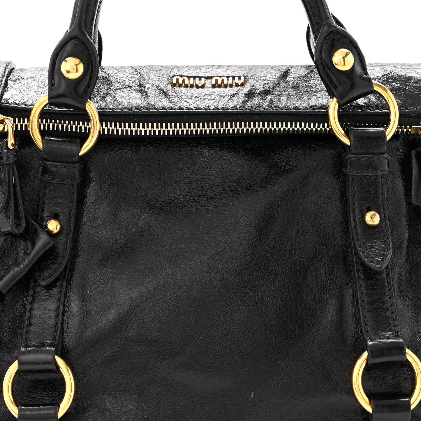 Vitello Lux Bow Tote Black