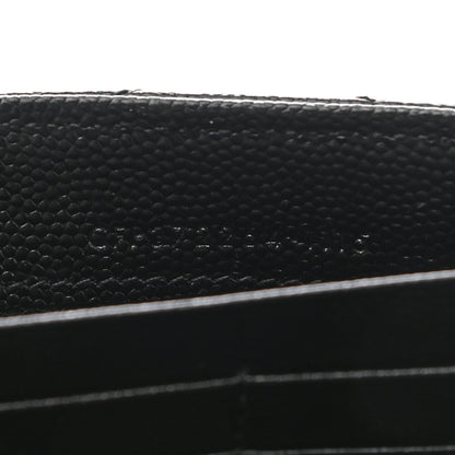 Saint Laurent Grain De Poudre Matelasse Chevron Monogram Flap Wallet Black 8 of 9
