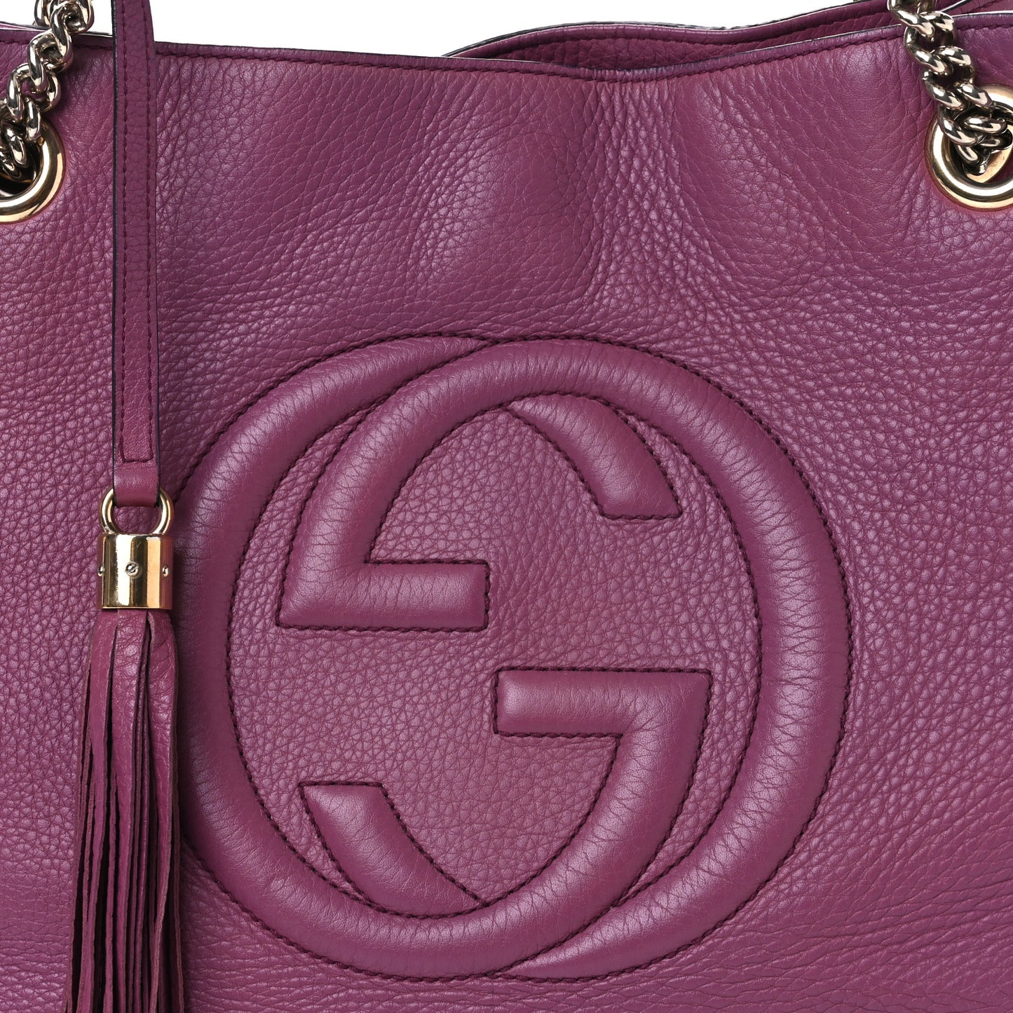 Pebbled Calfskin Medium Soho Chain Shoulder Bag Peonia Flower