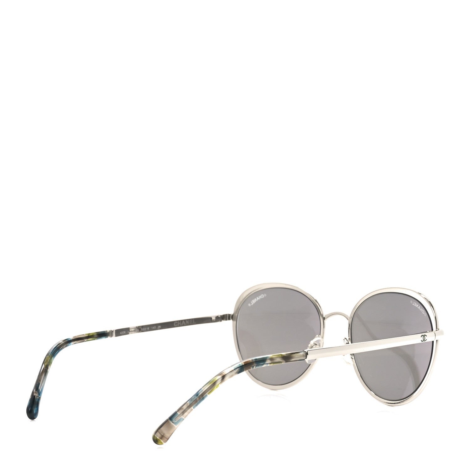 Chanel Round Spring Sunglasses 4206 Silver 1740700 – FASHIONPHILE