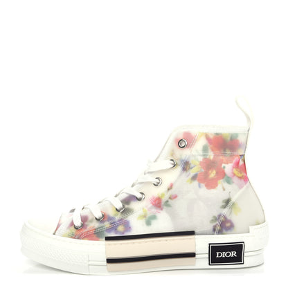 Christian Dior Technical Canvas Flowers Mens B23 High Top Sneakers 38 White 1 of 11