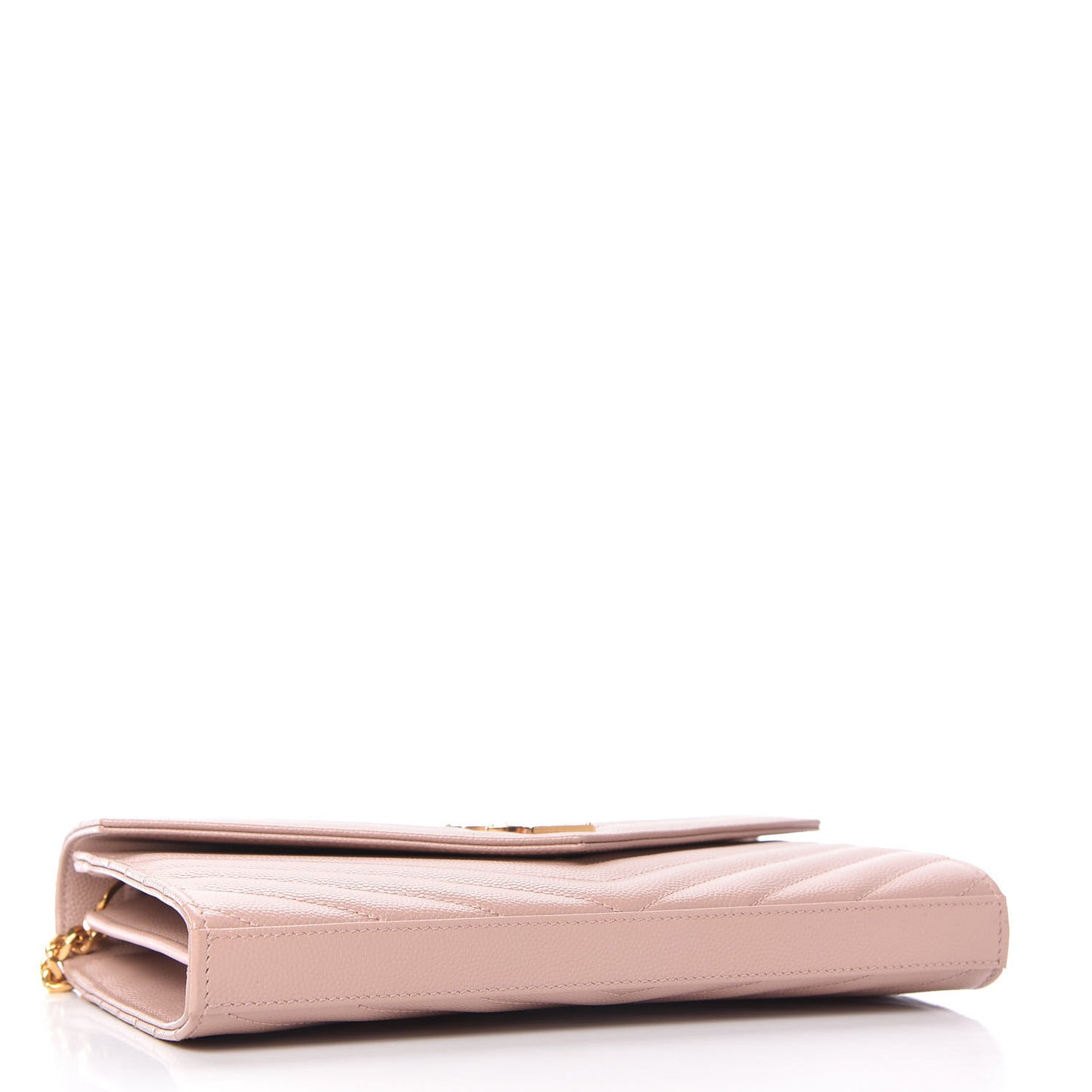 Grain De Poudre Matelasse Chevron Monogram Chain Wallet Pale Pink