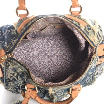 Louis Vuitton Denim Patchwork Speedy 30 Blue 5 of 17