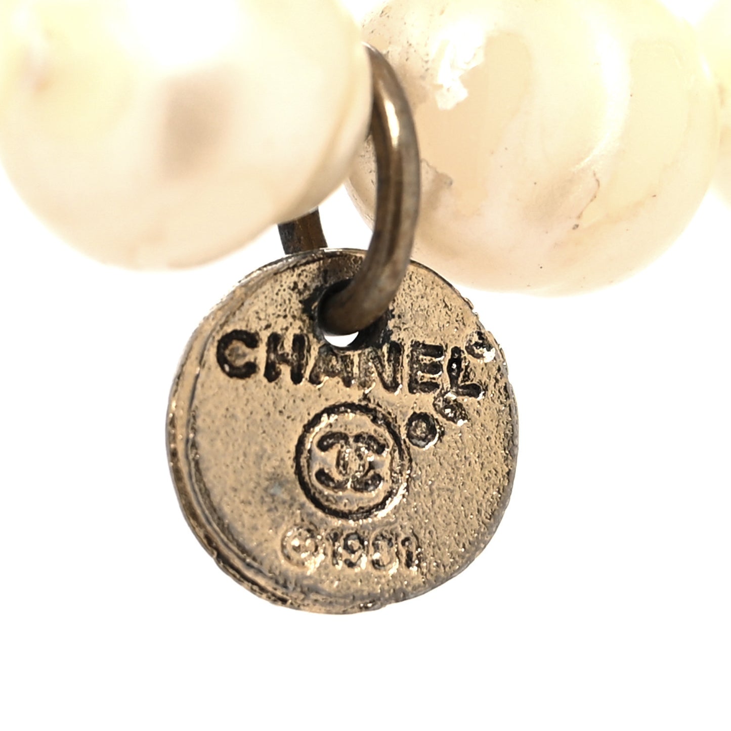 Pearl CC Long Necklace Gold