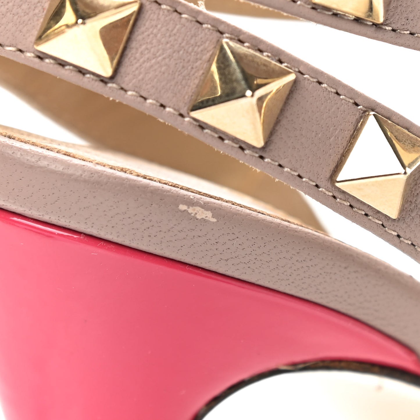Patent Nappa Rockstud Ankle Strap 100mm Pumps 35 Deep Fuxia Poudre