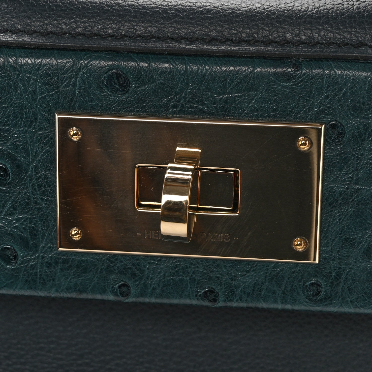 Hermes Evercolor Ostrich Touch 21 24/24 Vert Rousseau Vert Cypress