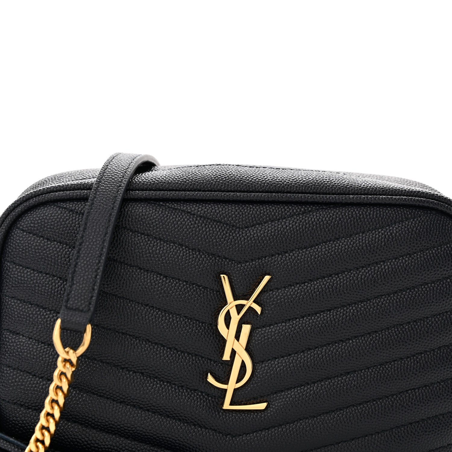Saint Laurent Grain De Poudre Matelasse Monogram Mini Lou Camera Bag Black 8 of 11