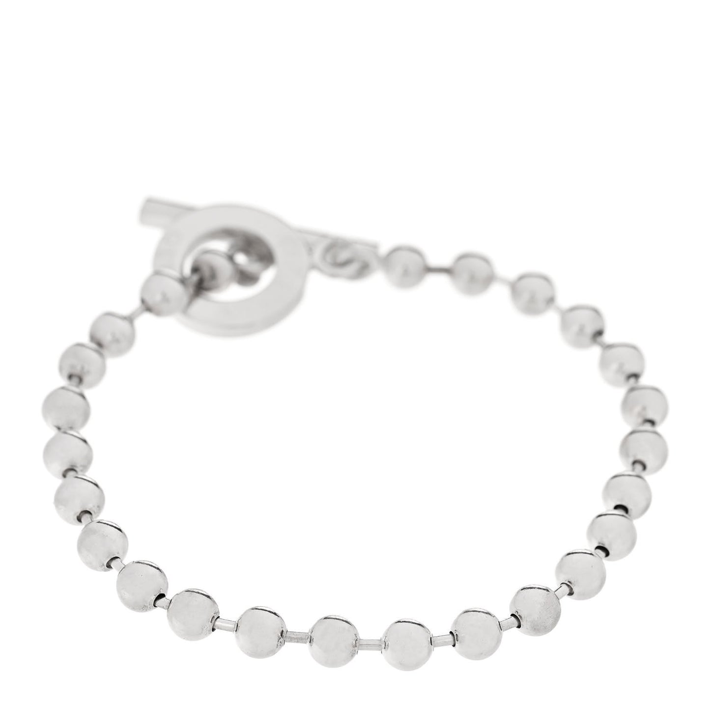 Sterling Silver Boule Bead Toggle Bracelet