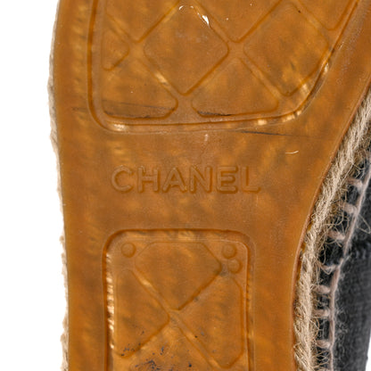 Chanel Linen CC Espadrilles 40 Black Blue 8 of 14