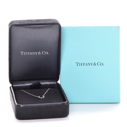 Tiffany 18K White Gold Diamond Mini Metro Horseshoe Pendant Necklace 5 of 5