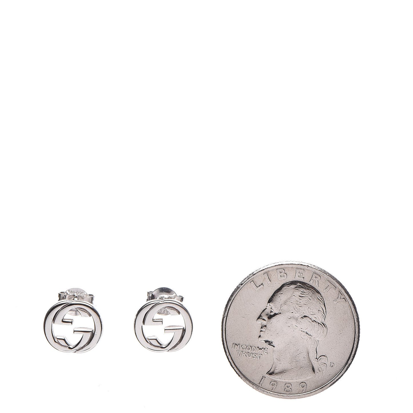 Sterling Silver Interlocking GG Stud Earrings