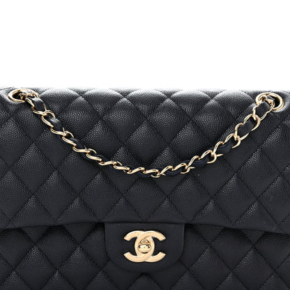 Chanel Caviar Quilted Medium Double Flap Dark Blue 8 of 10