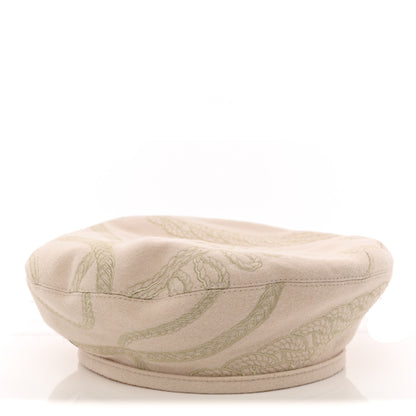Hermes Cashmere Wool Hat 59 White Casse 2 of 14