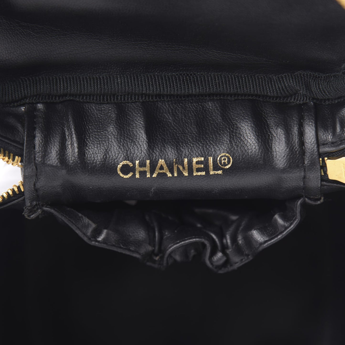 Lambskin Vanity Cosmetic Case Black