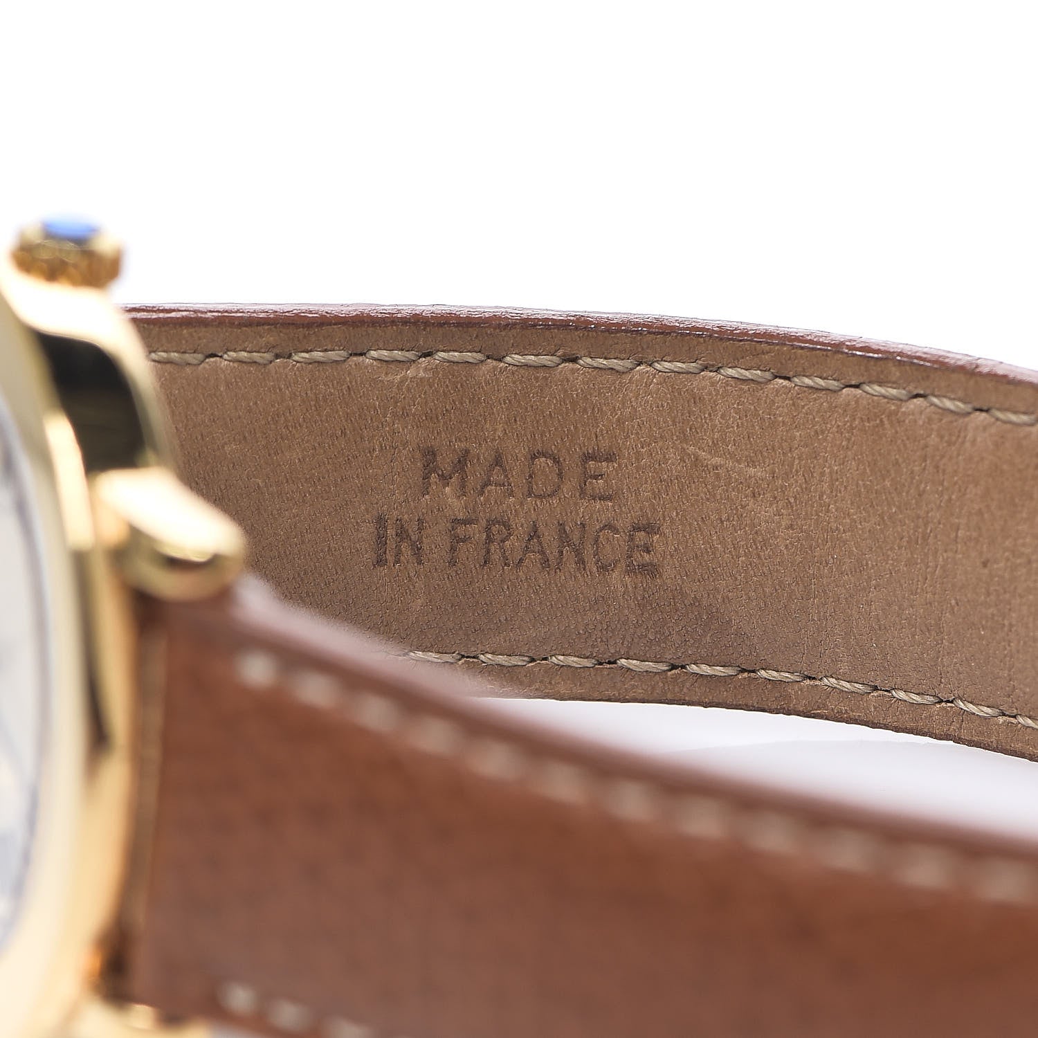 Cartier Sterling Silver Vermeil Calfskin 33mm Must De Quartz Watch Brown 5 of 7