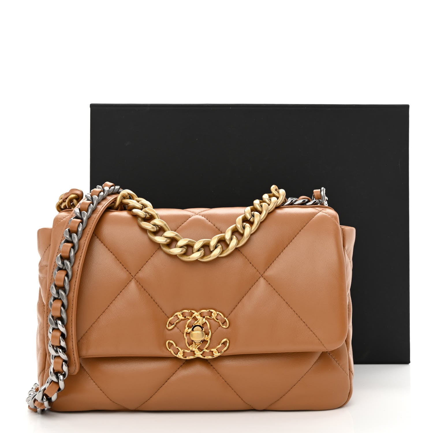 Chanel Lambskin Quilted Medium Chanel 19 Flap Brown 11 of 11