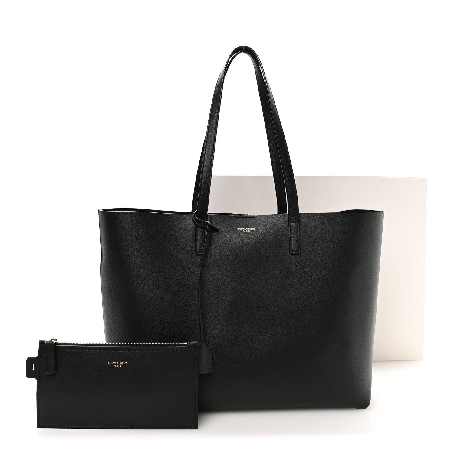 Saint Laurent Calfskin Large Shopping Tote Black 12 of 12