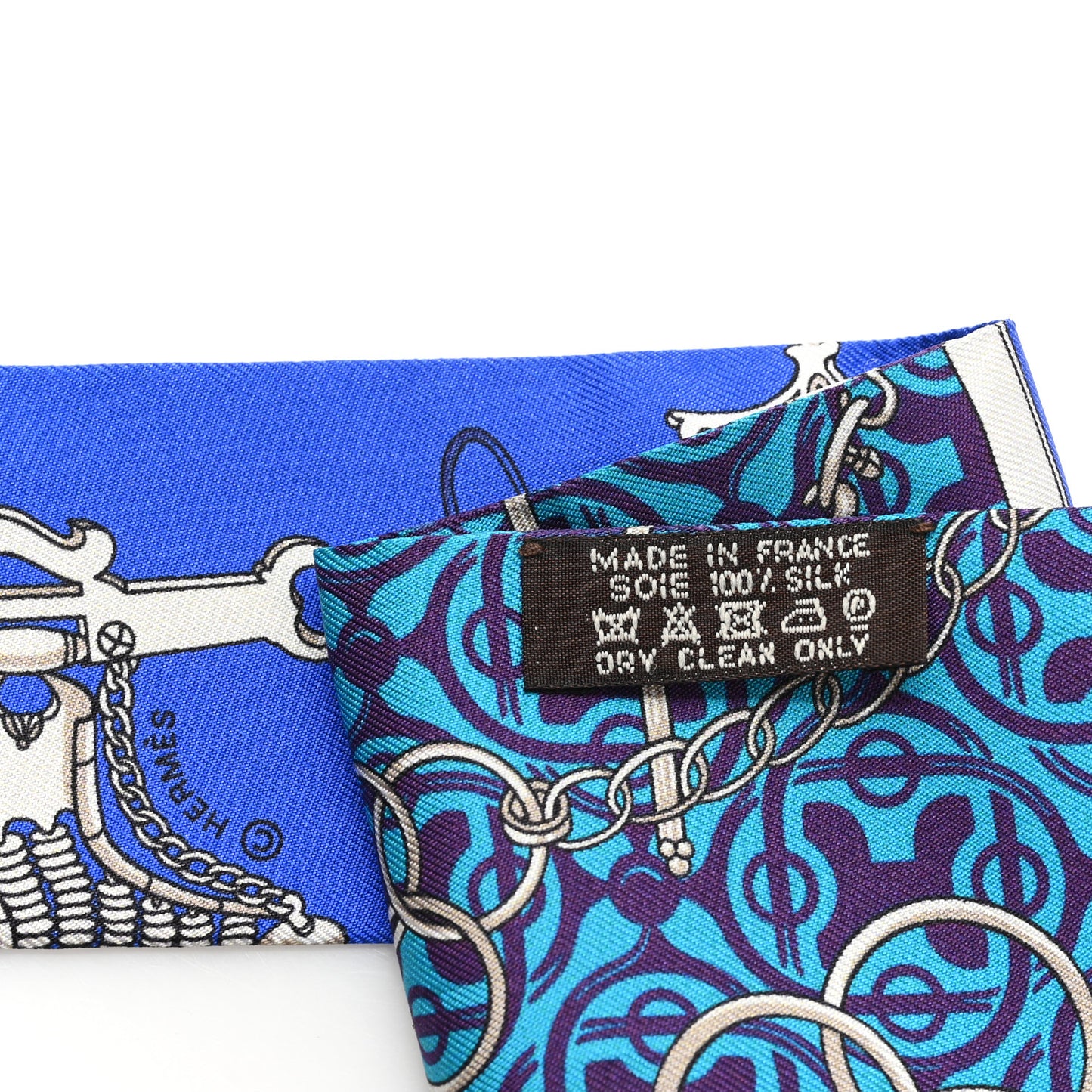 Silk Mors Et Gourmettes Remix Twilly Bleu Roy Turquoise Prune
