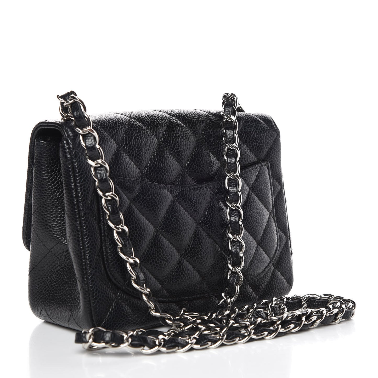 Caviar Quilted Mini Square Flap Black
