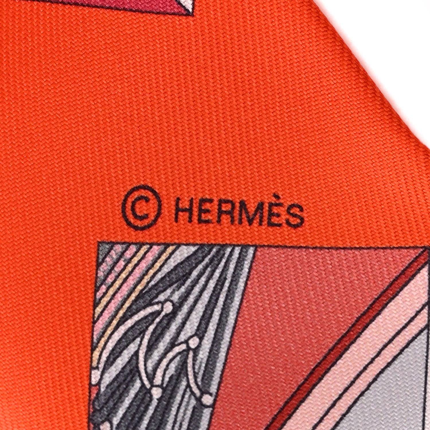 Hermes Silk Springs Springs Twilly Orange Bois de Rose 4 of 4