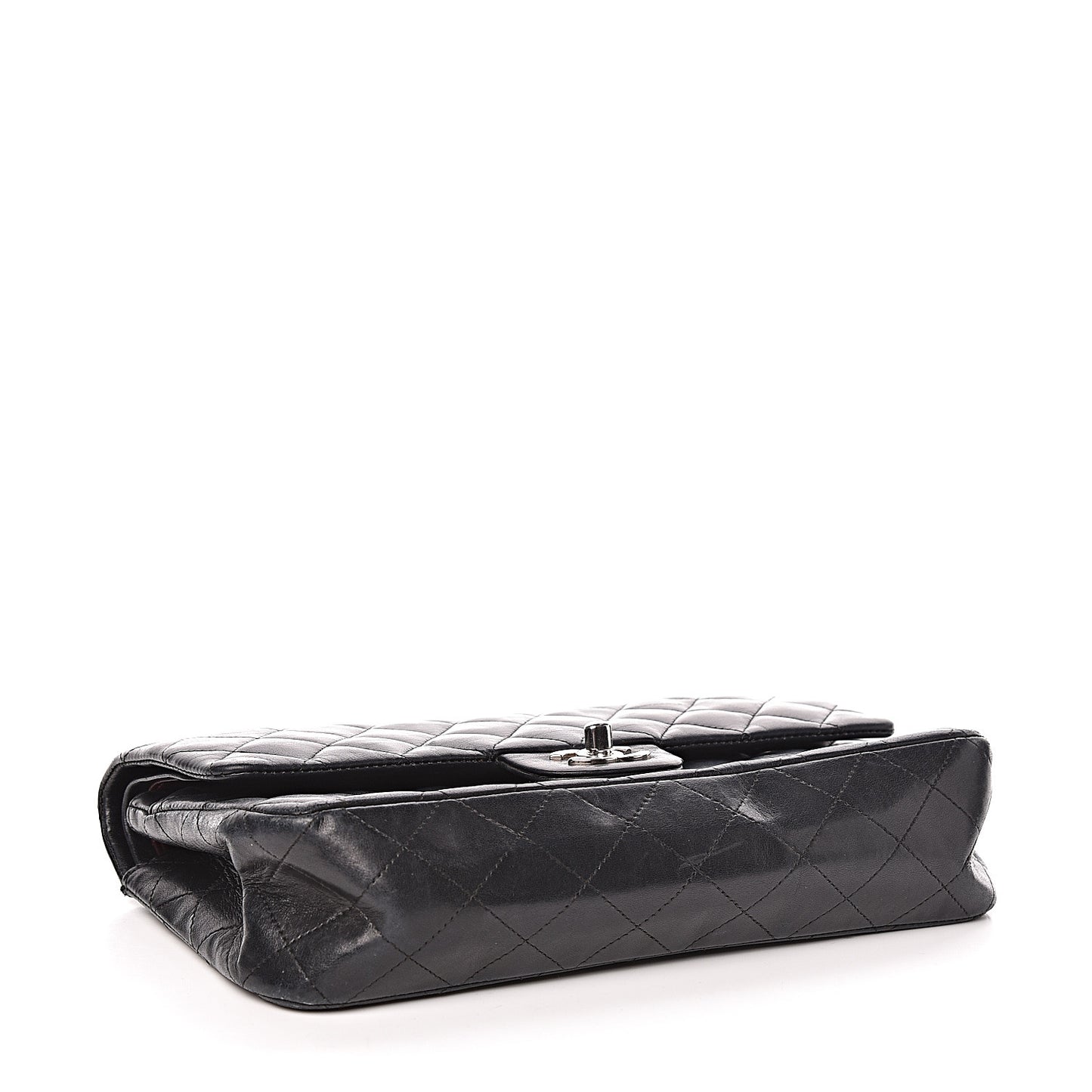 Lambskin Quilted Medium Double Flap Black