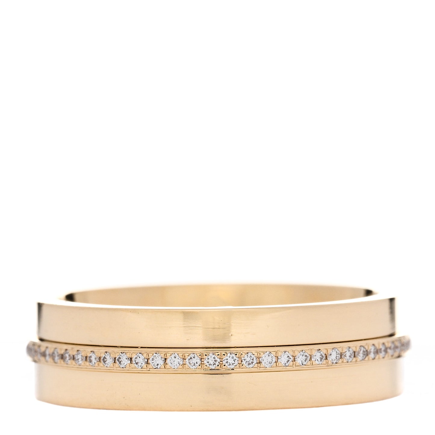 18K Yellow Gold Diamond Wide T Two Ring 54 7