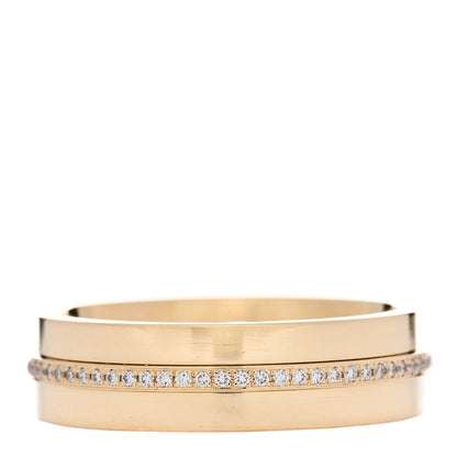 Tiffany 18K Yellow Gold Diamond Wide T Two Ring 54 7 3 of 5
