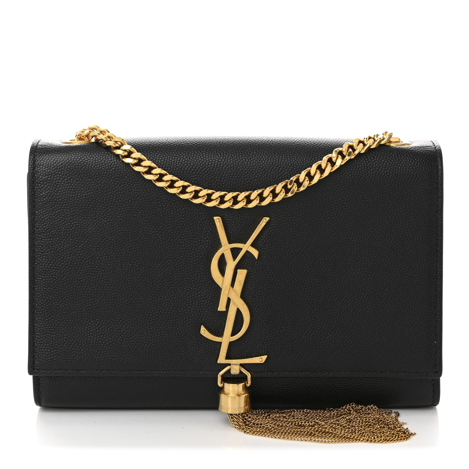 Saint Laurent Grain De Poudre Small Classic Monogram Kate Tassel Satchel Black 2 of 19