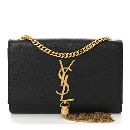 Saint Laurent Grain De Poudre Small Classic Monogram Kate Tassel Satchel Black 2 of 19